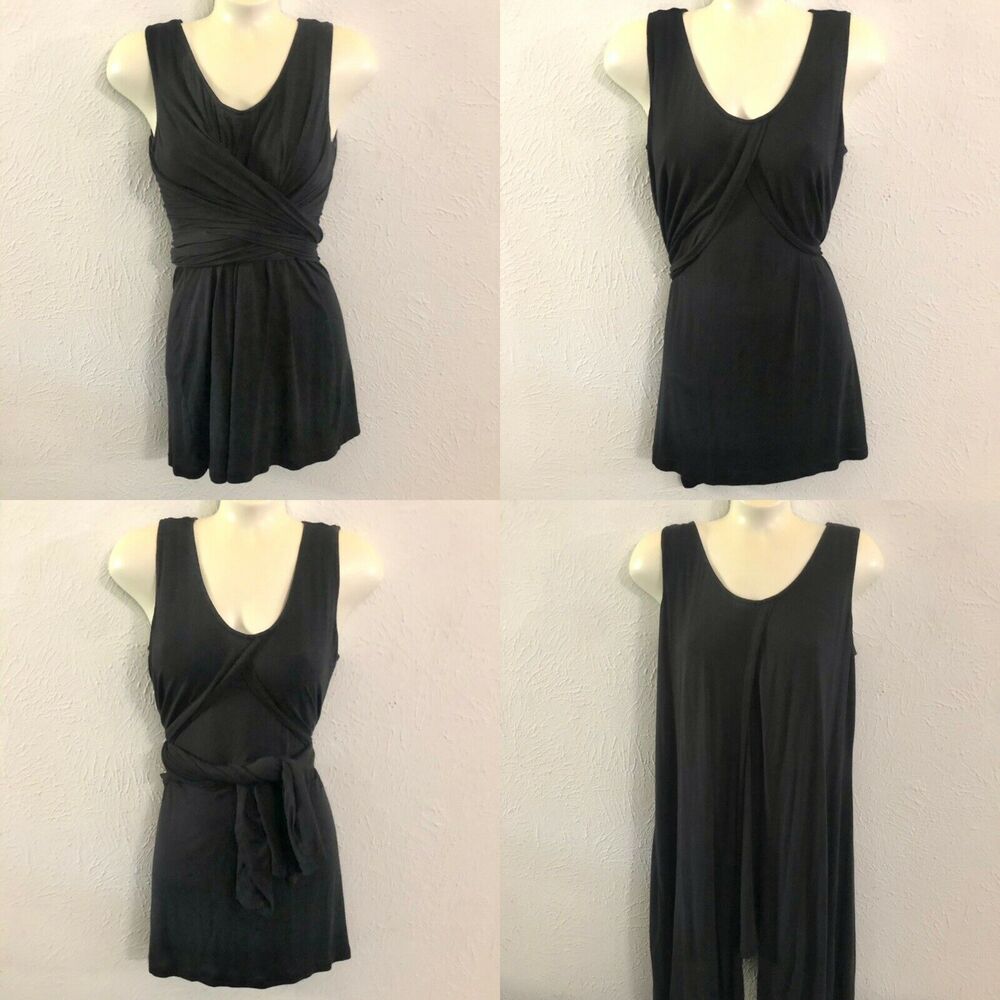 cAbi Women 3243 Black Beyond Tee Rayon Sleeveless Convertible Split Tunic Top S